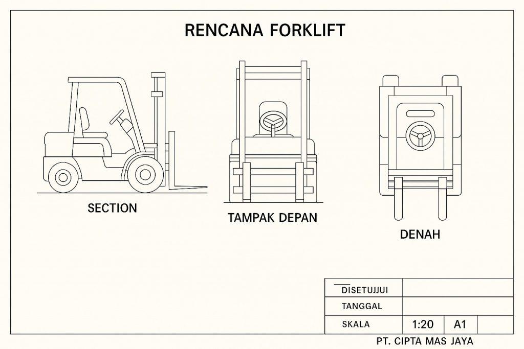 Pengesahan gambar pesawat angkat dan angkut adalah proses validasi teknis terhadap gambar desain alat-alat seperti crane, hoist, lift, dan conveyor yang digunakan untuk mengangkat dan memindahkan beban. Proses ini dilakukan oleh instansi berwenang guna memastikan bahwa peralatan tersebut telah dirancang sesuai standar keselamatan kerja yang berlaku sebelum dilakukan fabrikasi atau instalasi.