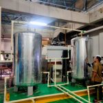 Tenaga Ahli Pesawat Uap Dan Bejana Tekan PJK3 PT.Cipta Mas Jaya Dengan Sertifikat K3 / SKP Sedang Inspeksi K3 Riksa Uji Tangki Penampung / Storage Tank