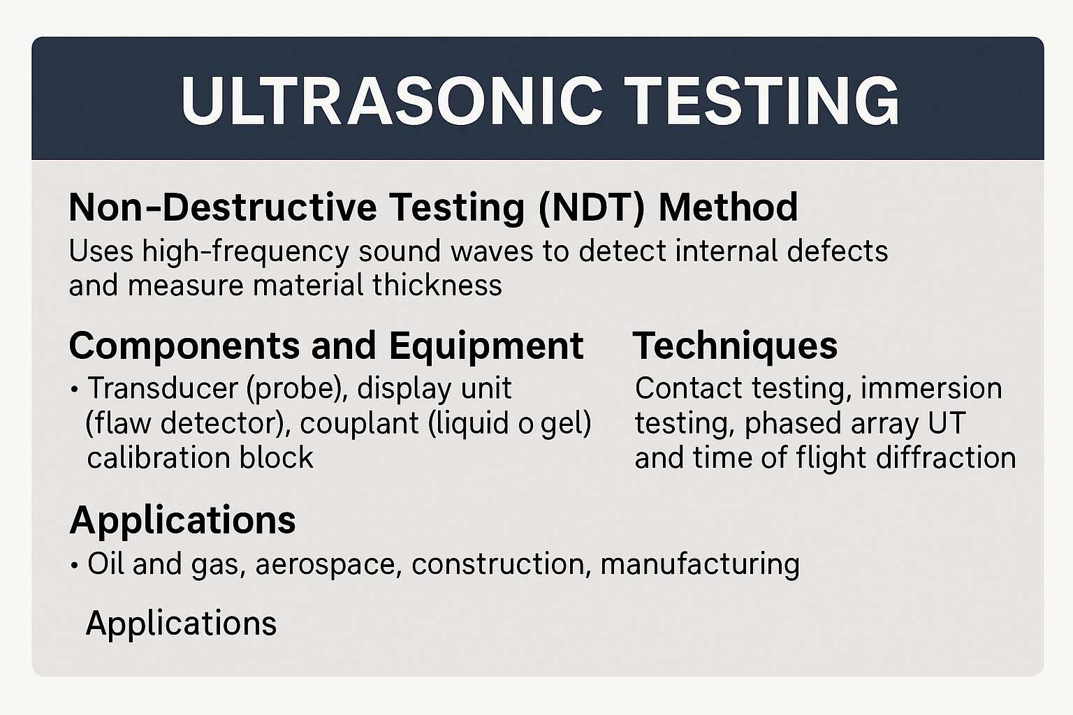 NDT Ultrasonic Testing adalah