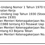 Dasar Hukum Pesawat Uap, Bejana Tekan dan Tangki Timbun
