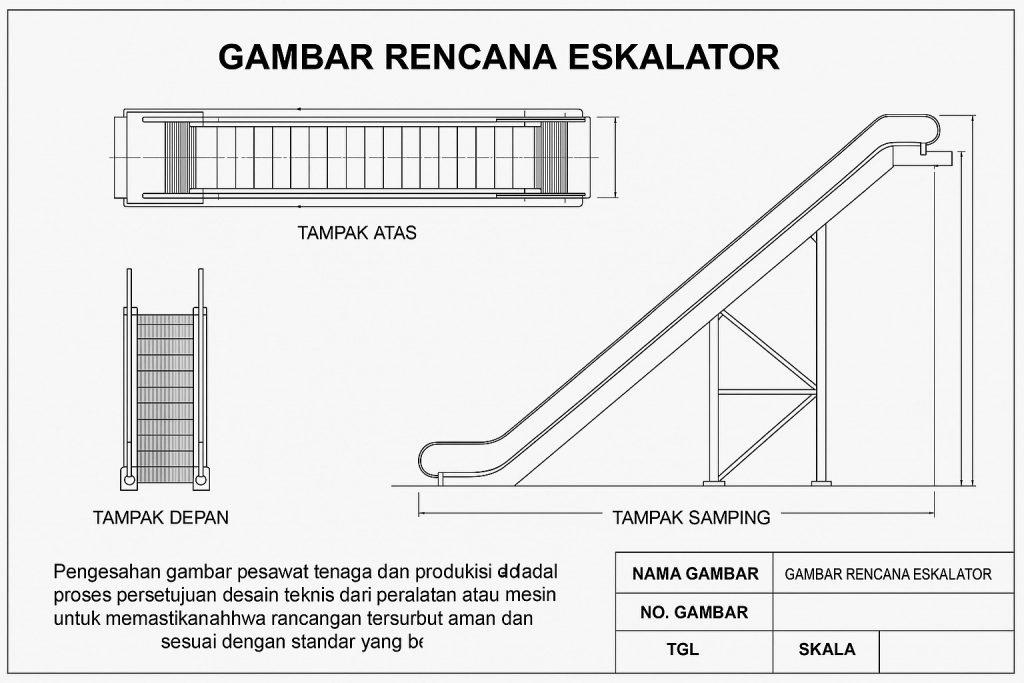 Pengesahan gambar elevator dan eskalator adalah proses penilaian dan persetujuan terhadap rancangan teknis elevator dan eskalator yang dilakukan oleh instansi terkait untuk memastikan kesesuaian dengan standar keselamatan dan peraturan perundang-undangan.